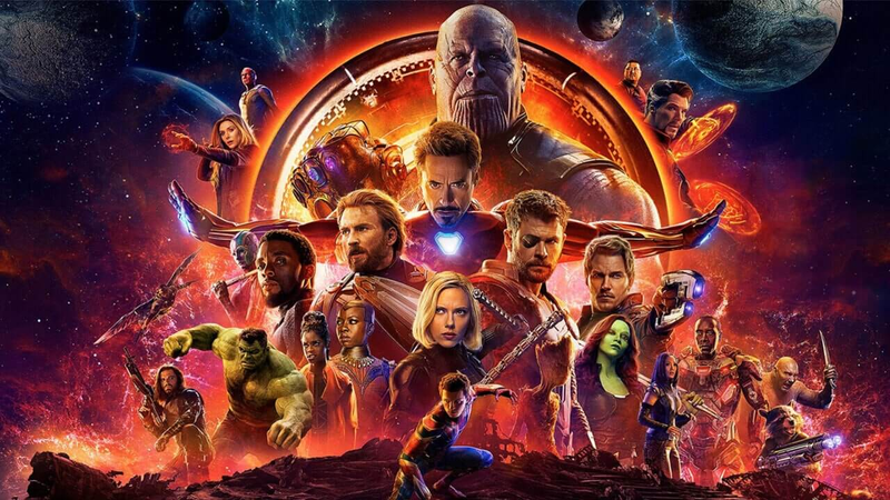 The banner for Avengers: Infinity War.